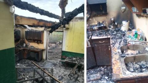 На Закарпатье сгорел детский сад ромов