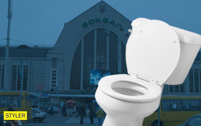 На київському залізничному вокзалі жінка повела сина справляти нужду прямо на газон