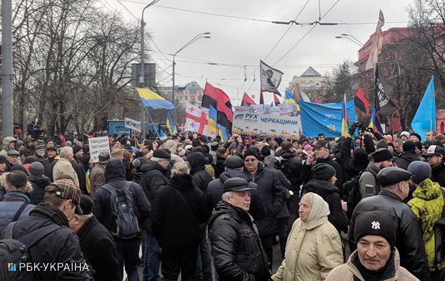 У Києві прихильники Саакашвілі перекрили рух по вулиці Володимирській