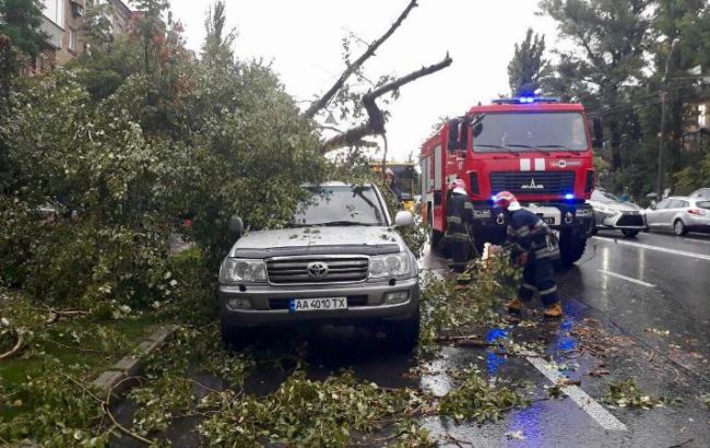 Рятувальники повідомили про наслідки урагану у Києві