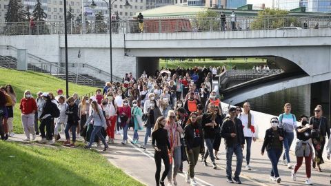 На жіночий марш у Мінську вийшли кілька тисяч учасниць