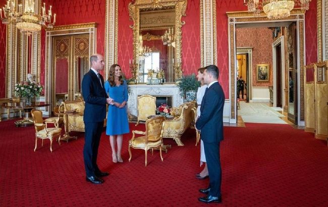 Без масок: как Кейт Миддлтон и принц Уильям встречали Зеленских в Букингемском дворце (фото)