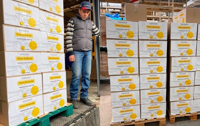 Фонд Ахметова передав до Донецької області понад 60 тисяч продуктових наборів