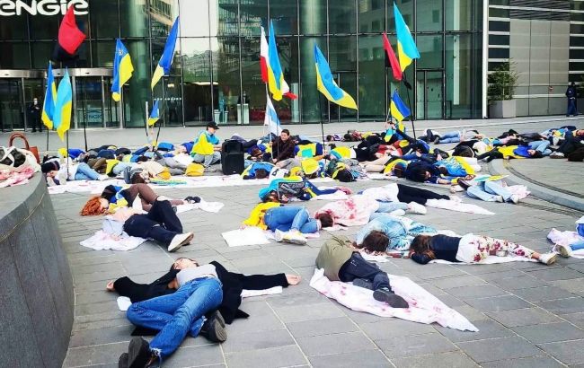 Сотні людей пікетували офіс французької Engie в рамках Stop Bloody Energy