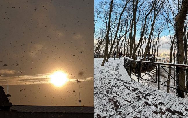 Вот как весенний снегопад преобразил Киев: метель с сугробами на видео и фото
