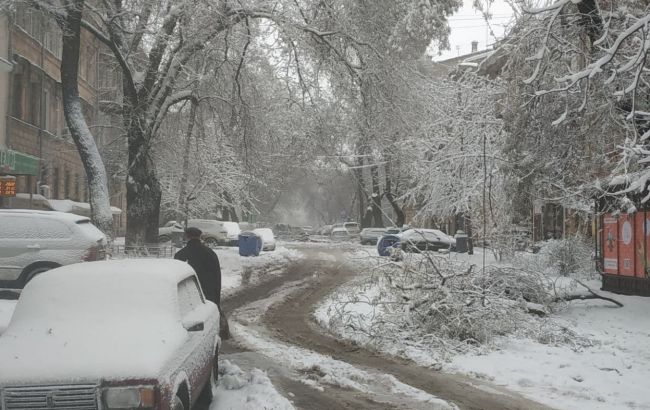 Третий день снегопадов в Одессе: трамваи не ходят, трассу продолжают расчищать