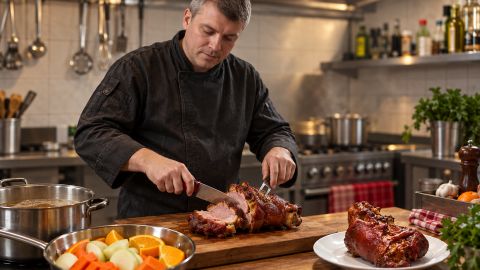Свиная рулька, которая тает во рту: рецепт нежного мяса в пиве с апельсином