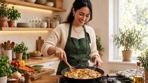 Ужин в одной сковороде: рецепт риса с курицей и овощами от редактора Styler