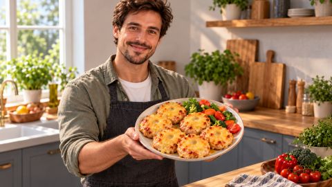 Куриные котлеты с ананасом под сырной шапочкой: рецепт в мультипечи (фото)