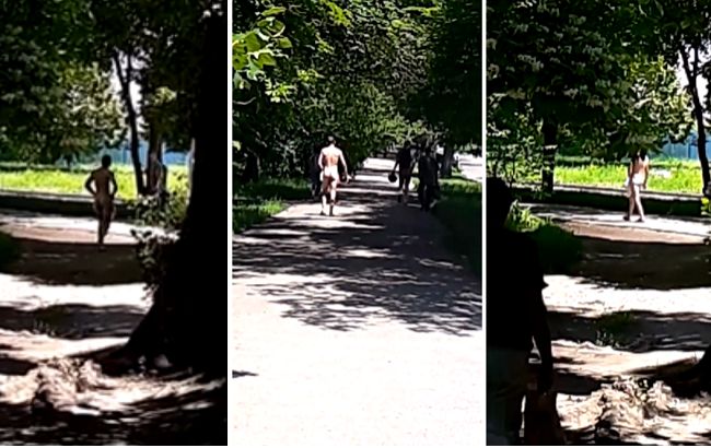Какой-то треш: в Кременчуге возле школы голый мужчина бегал за женщинами (видео)