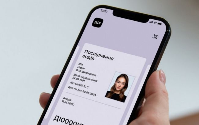 Цифрові водійські права в додатку "Дія" прирівняли до паперових