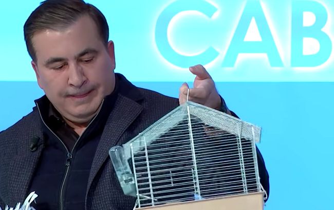 Саакашвили принес крысу на эфир и рассказал о коррупции: грызун заснул (видео)