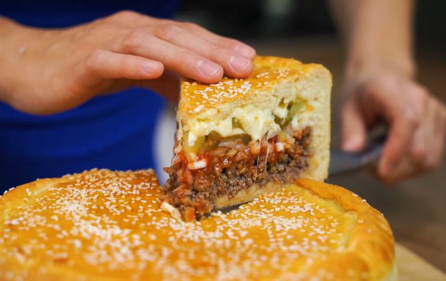Готовим мясной пирог "Чизбургер": будет лучше, чем в МакДональдсе