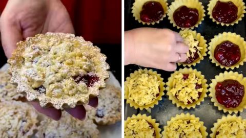 Очень просто и невероятно вкусно: "корзинки" с вишнями и вкусом любимого тертого пирога