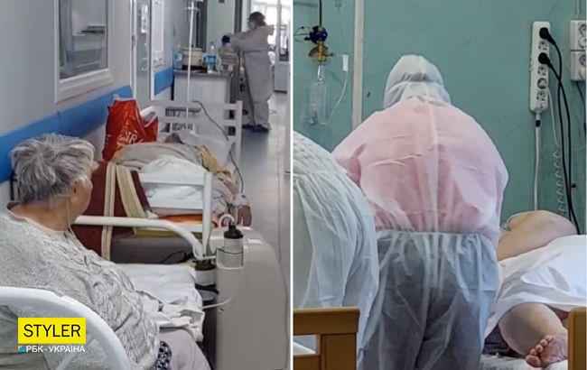 Появилось видео из ковидной больницы в Мелитополе: тело в коридоре, реанимация заполнена