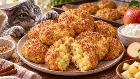 Печенье с кисломолочным творогом и яблоками: простой ароматный рецепт к чаю