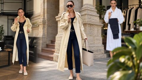 С чем носить джинсы skinny в 2026 году: стилистка показала актуальный образ на тёплую осень