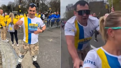 Ветеран Київської тероборони без ніг викликав фурор на Бостонському марафоні: сильне відео