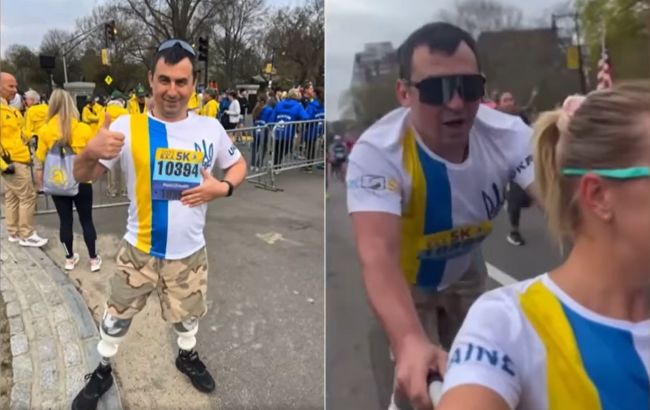 Ветеран Київської тероборони без ніг викликав фурор на Бостонському марафоні: сильне відео
