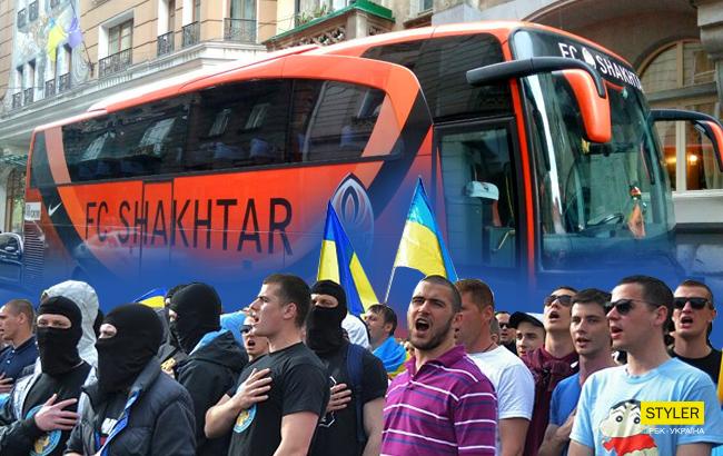 "Будете играть в своем Донецке": ультрас остановили автобус "Шахтера" и провели "воспитательную беседу"