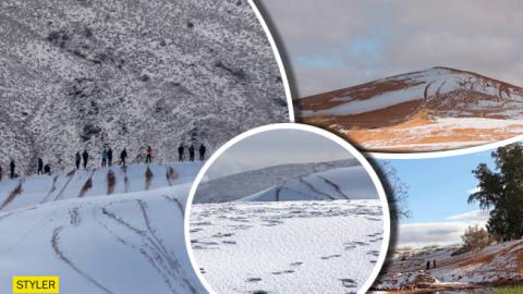 В пустыне Сахара снова снегопад (невероятные фото)