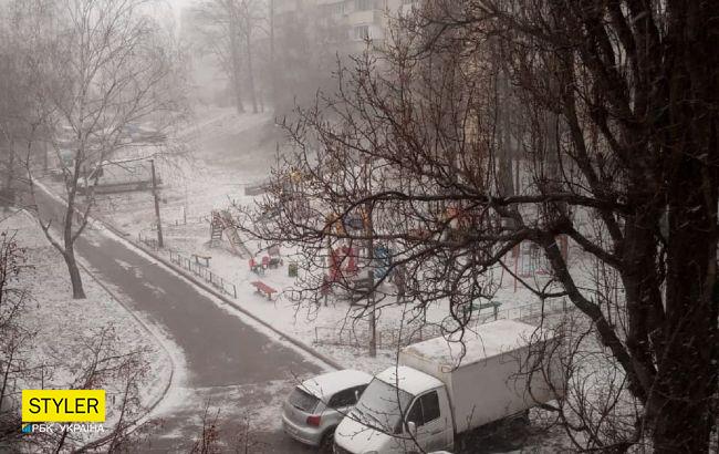 У Києві 8 березня пройшла справжня хуртовина: відео раптової негоди