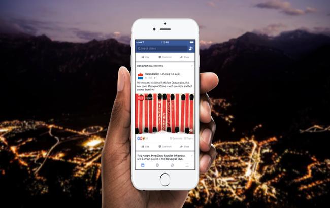 Facebook тестирует сервис звуковых трансляций Live Audio