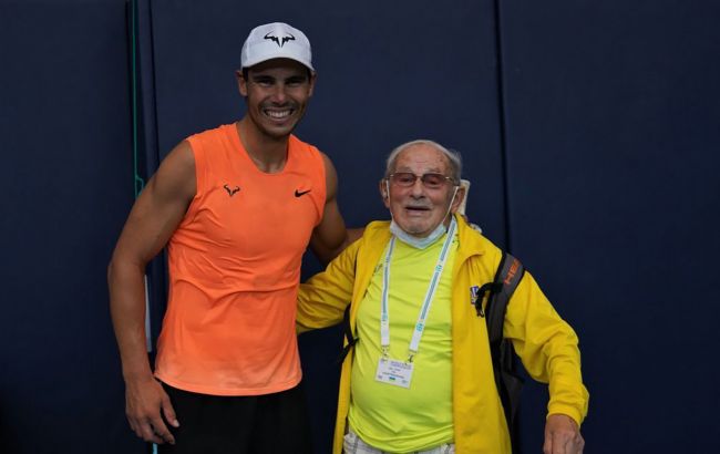 97-летний украинский теннисист-рекордсмен сыграл с Рафаэлем Надалем