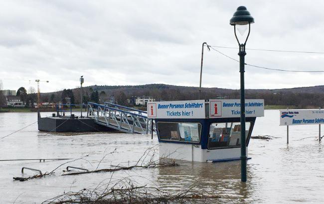 У Німеччині річка Рейн вийшла з берегів