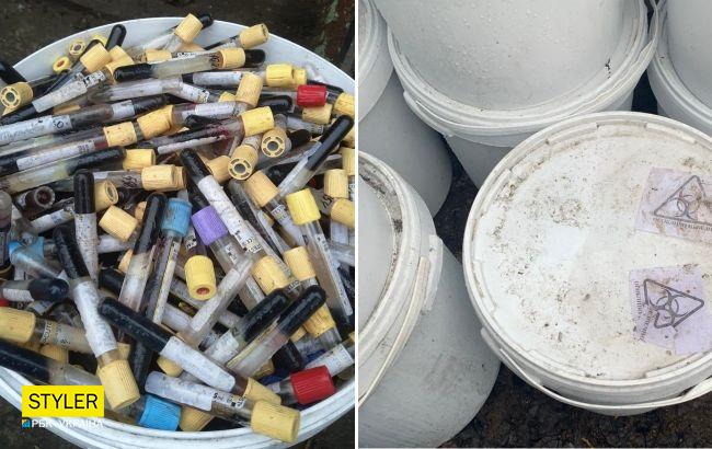 В Украине нашли тайные свалки с тоннами опасных медицинских отходов, COVID-тестов и пробирок