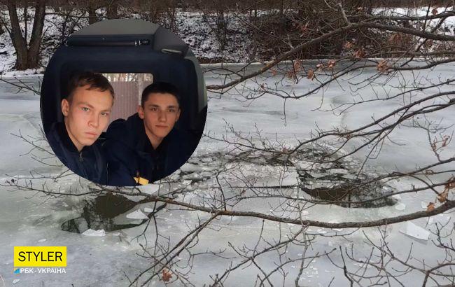 В Черкассах курсанты героически бросились спасать рыбаков, которые провалились под лед (фото)