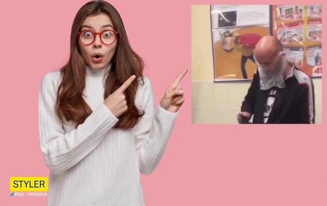 В Херсоне мужчина вместо маски надел пакет: видео стало популярным в сети